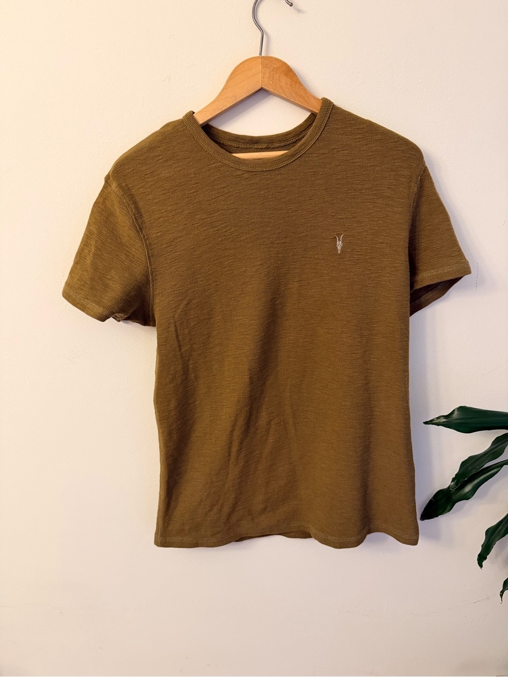 AllSaints Olive Crew Neck Short Sleeve Tee